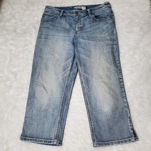 Chico's Platinum Denim Crop Jeans In Blue, S/6